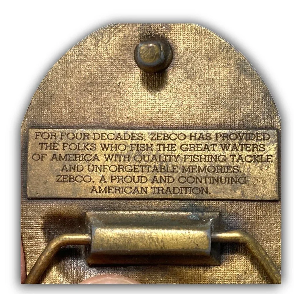 Belt Buckle 1989 Vintage 40th Anniversary ZEBCO Bass Fishing Tackle Fish Fishing